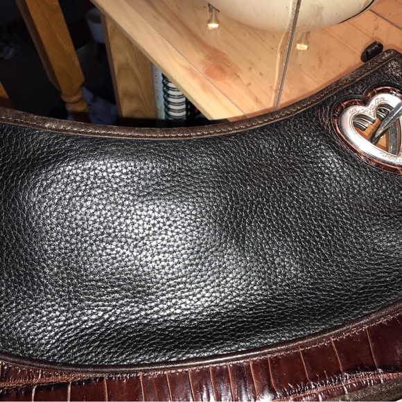 Brighton Black and Brown Shoulder Bag - Picture 4 of 14